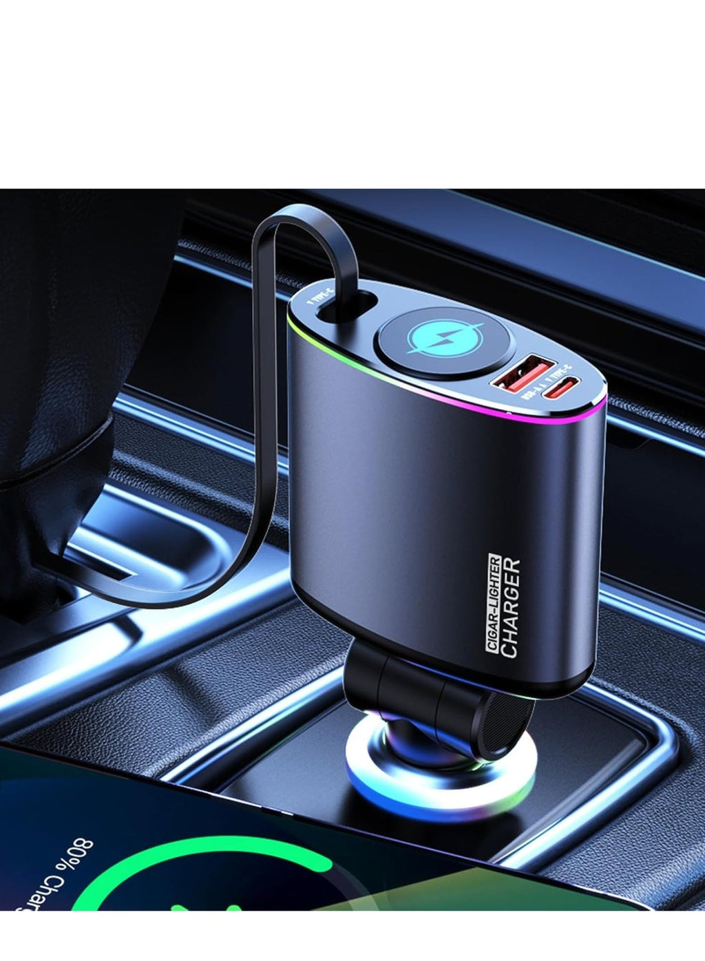 10000 mAh 22.5W LED Display Battery Status Monitoring Power Bank 3-Output External Battery Pack black 45