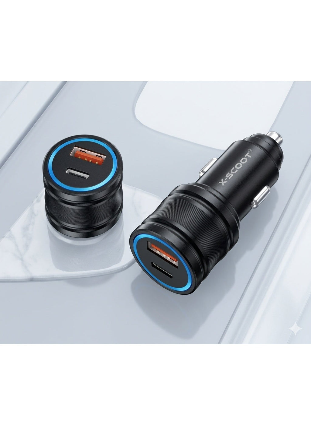 Fast Charge Car Charger B12 60W (1xUSB-C + 1xUSB-A) 129