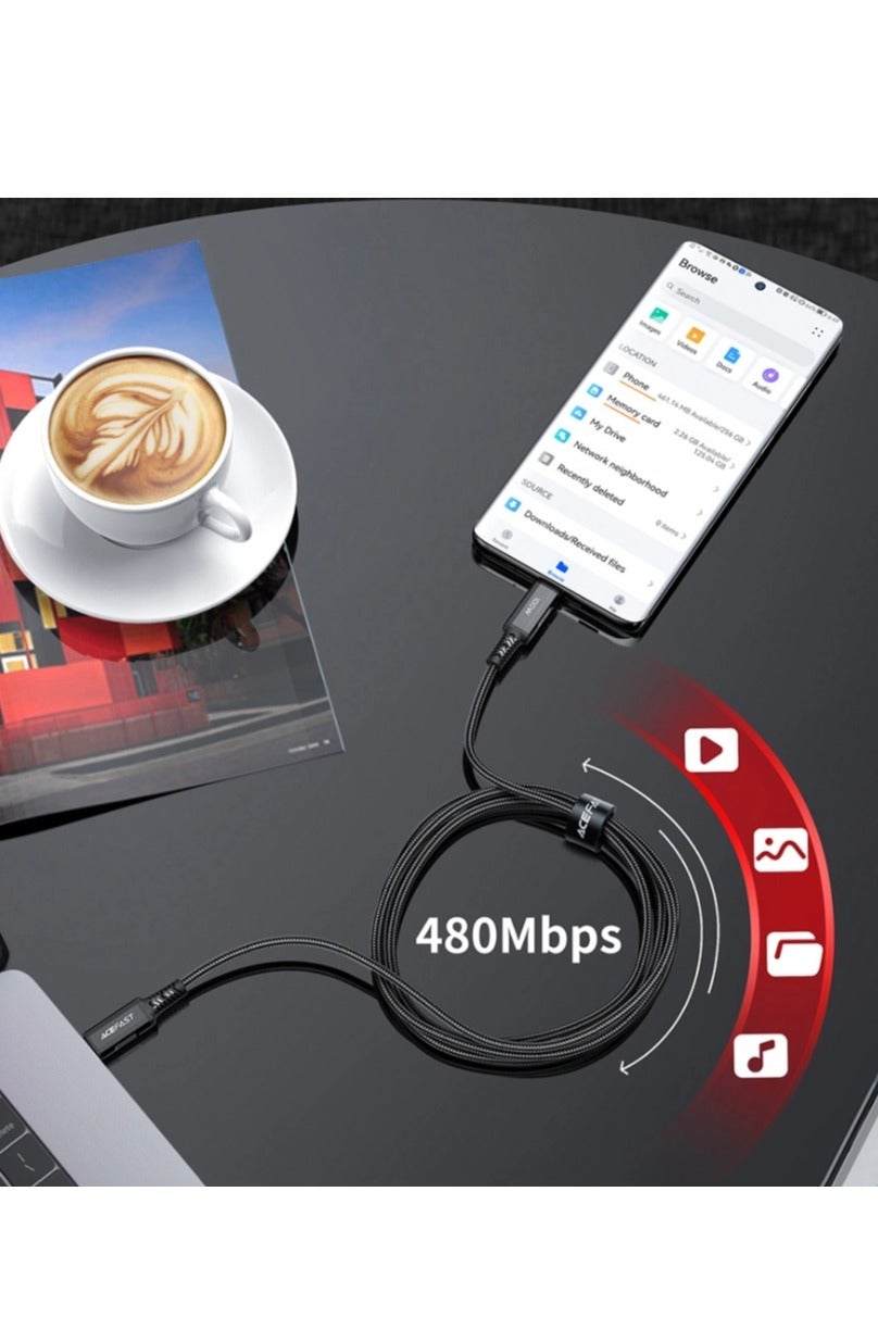 Acefast cable MFI USB Type C - Lightning 1.2m, 30W, 3A black (C3-01 ) Black 25