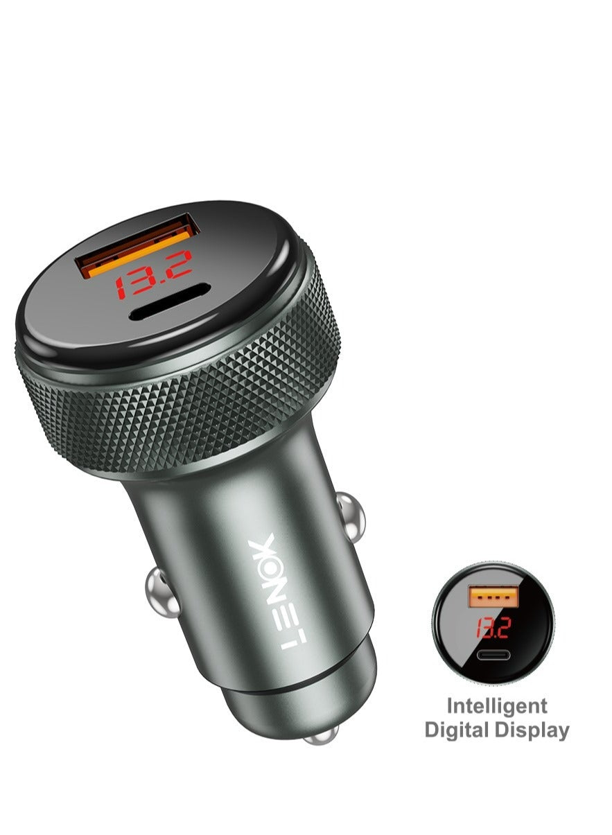 Fast Charge Car Charger B12 60W (1xUSB-C + 1xUSB-A) 79