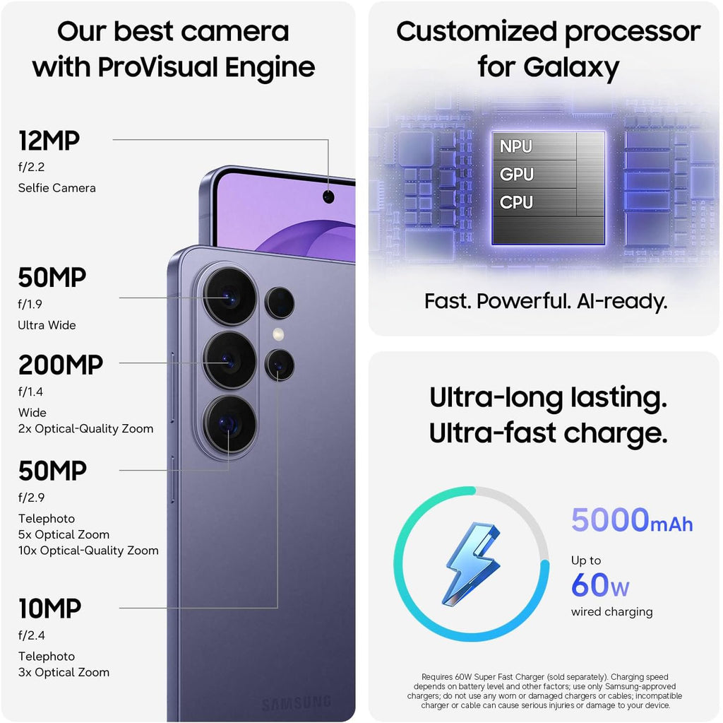 Samsung Galaxy S26 Ultra, Unlocked Android Smartphone, 512GB, Privacy Display, Galaxy AI, AI Camera, Super Fast Charging 3.0, Durable Battery, 2026, US 1 Year Warranty, Black 8