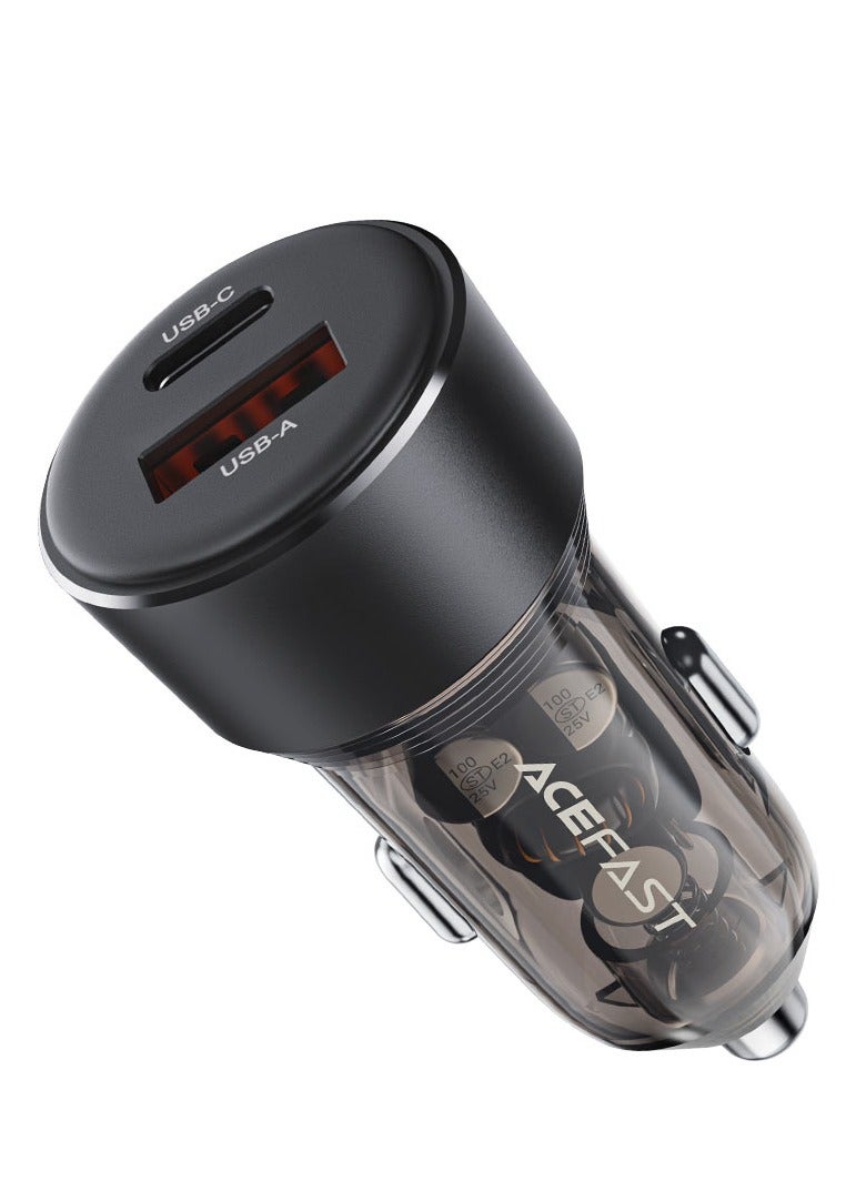 Fast Charge Car Charger B12 60W (1xUSB-C + 1xUSB-A) 3