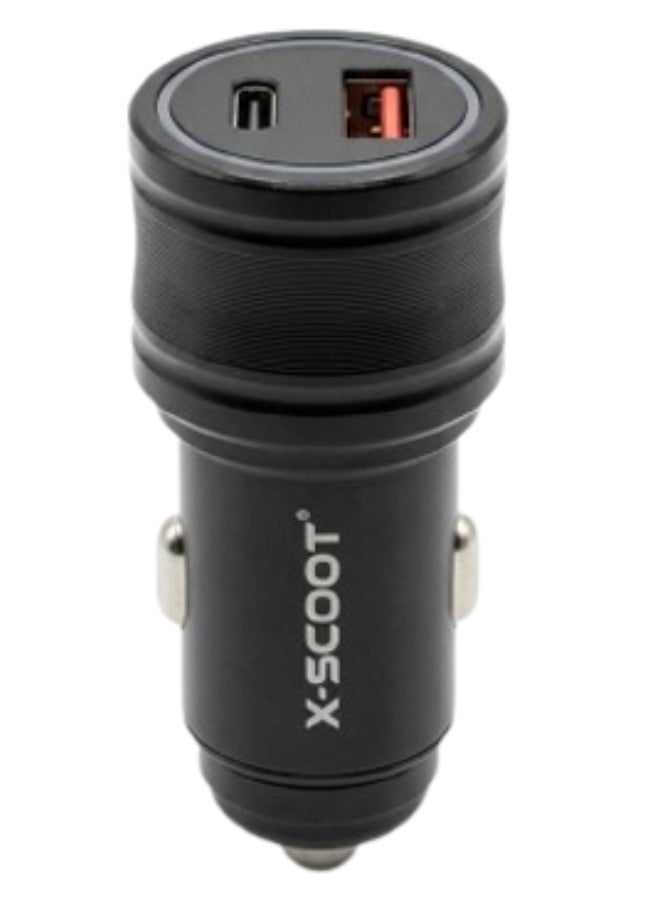 Fast Charge Car Charger B12 60W (1xUSB-C + 1xUSB-A) 128
