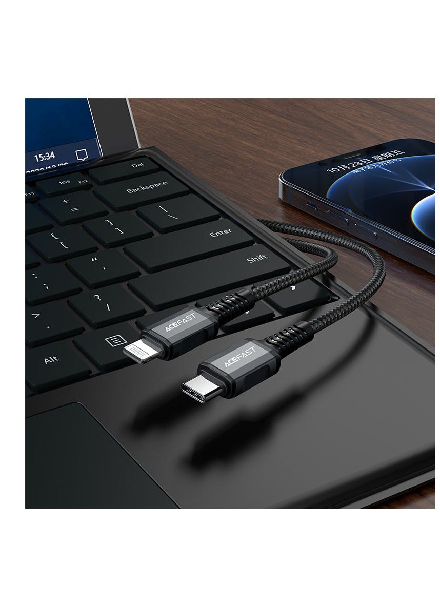 Acefast cable MFI USB Type C - Lightning 1.2m, 30W, 3A black (C3-01 ) Black 2