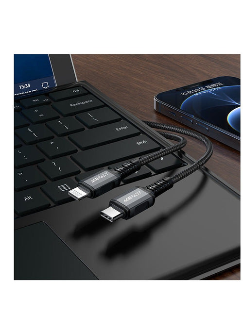 Acefast cable MFI USB Type C - Lightning 1.2m, 30W, 3A black (C3-01 ) Black 2