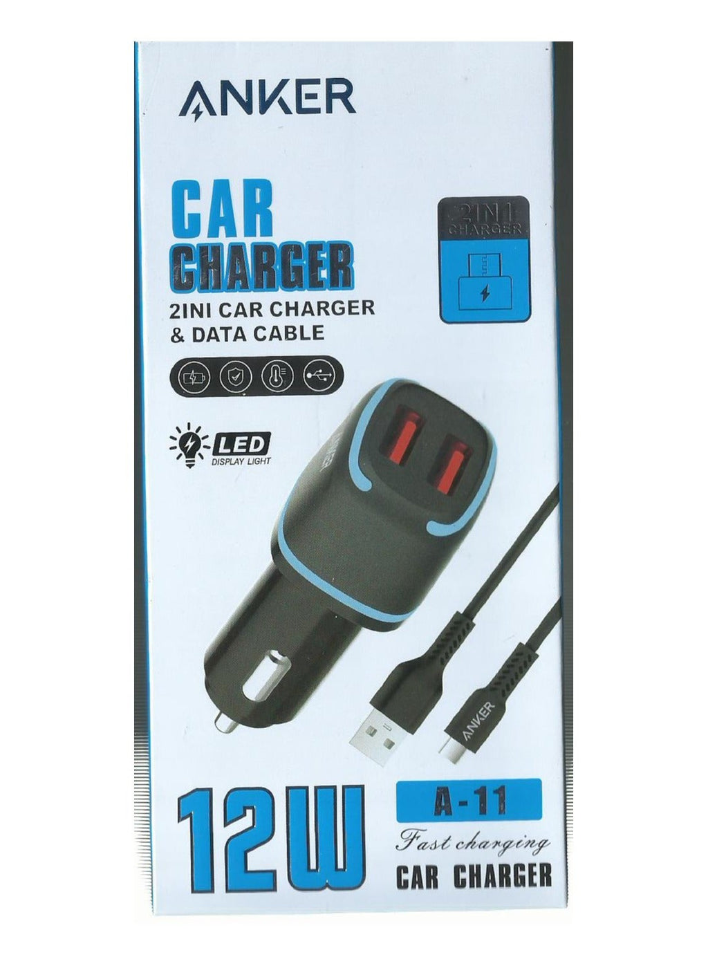 Fast Charge Car Charger B12 60W (1xUSB-C + 1xUSB-A) 56