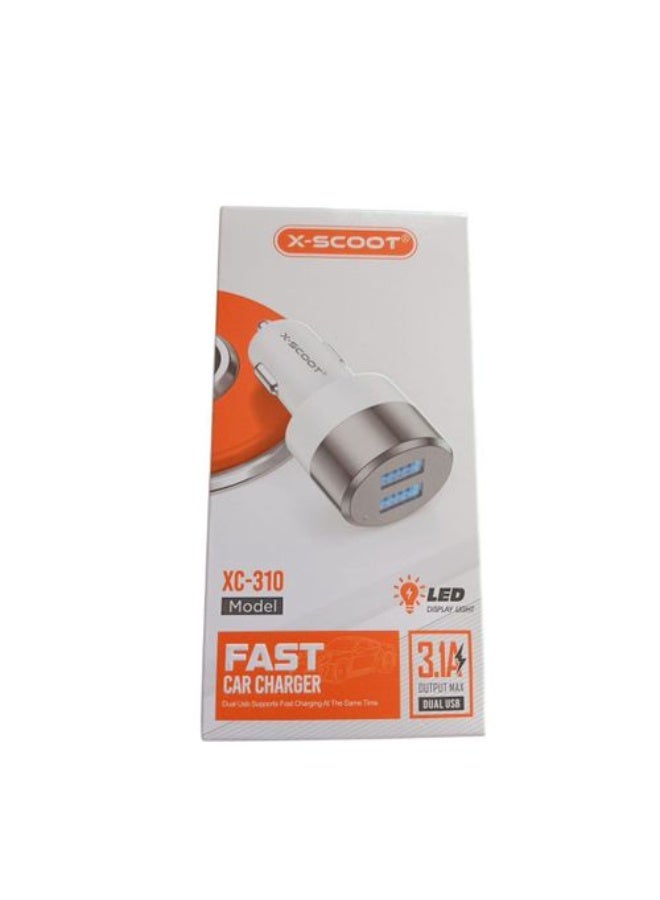 Fast Charge Car Charger B12 60W (1xUSB-C + 1xUSB-A) 140