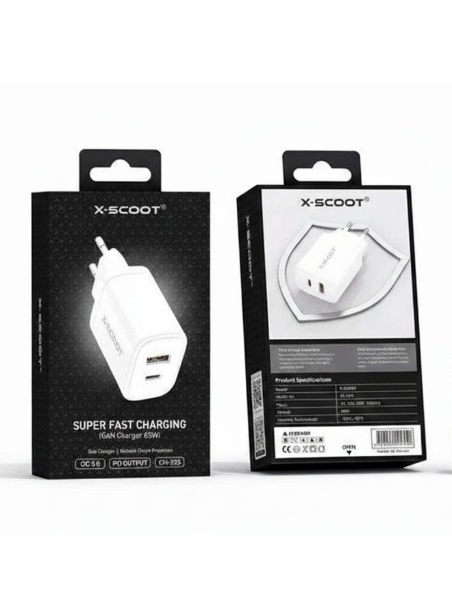 Fast Charge Car Charger B12 60W (1xUSB-C + 1xUSB-A) 147