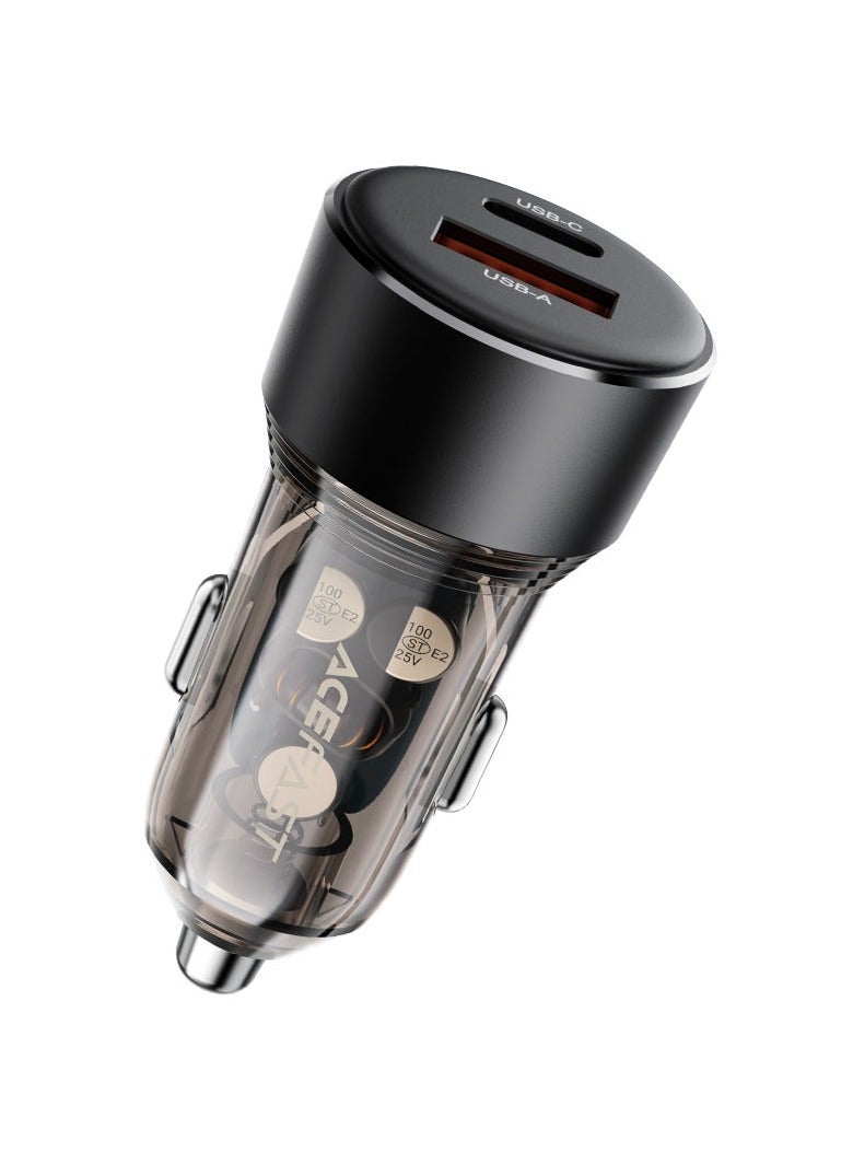 Fast Charge Car Charger B12 60W (1xUSB-C + 1xUSB-A)