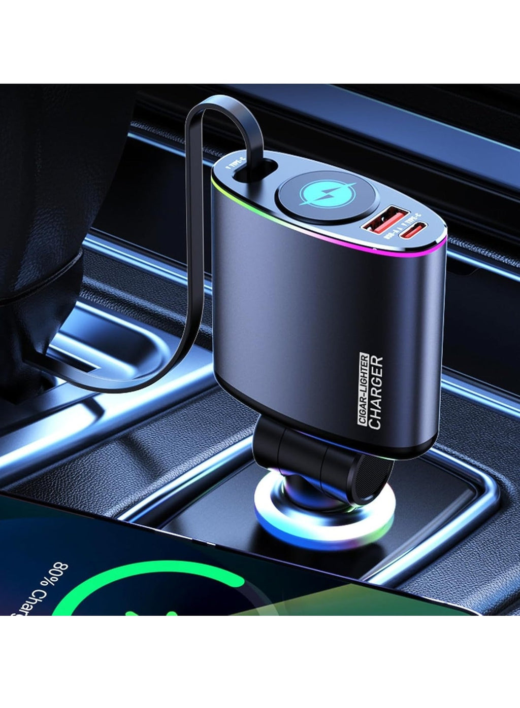 ,JR-PBF12 LED Power Bank – 12 W USB‑C Pd & Dual 2.4 A USB‑A Outputs, Led Battery Display, Ultra-Slim Fireproof Design, Triple‑Device Fast Charging - Black 24