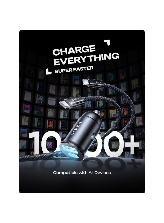 Fast Charge Car Charger B12 60W (1xUSB-C + 1xUSB-A) 74